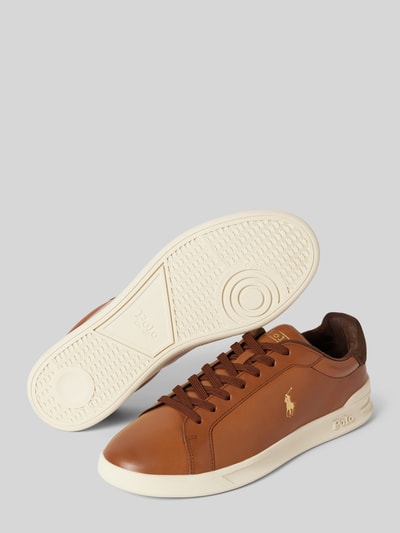 Peek & Cloppenburg Polo Ralph LaurenSneaker aus Leder mit Logo-Print in cognac zollfrei