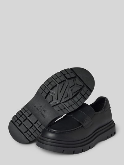 Peek & Cloppenburg ARMANI EXCHANGEPenny Loafer aus Leder mit Schaftbrücke Modell 'Angry' in black Auslauf