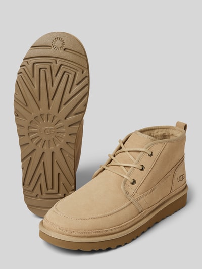 Peek & Cloppenburg UGGSchnürboots aus Leder mit Label-Schriftzug Modell 'NEUMEL' in beige Limitierter Zeitrabatt