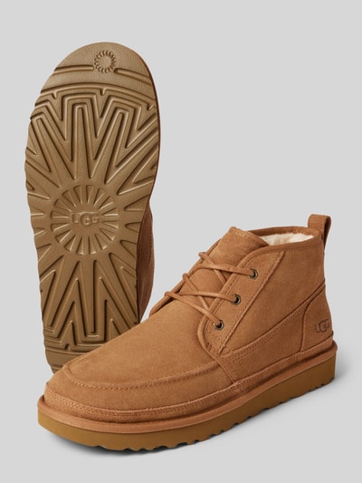 Peek & Cloppenburg UGGSchnürboots aus Leder mit Label-Schriftzug Modell 'NEUMEL' in cognac Fabrikpreis
