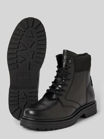 Peek & Cloppenburg Tommy JeansSchnürboots aus Leder mit Label-Detail Modell 'LACE UP' in black Online Shopping