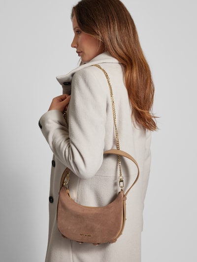 Peek & Cloppenburg Hey MarlyHandtasche mit Label-Applikation Modell 'Lifetime Sister' in taupe Jubiläumsangebot
