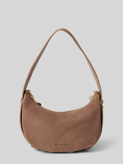 Peek & Cloppenburg Hey MarlyHandtasche mit Label-Applikation Modell 'Lifetime Sister' in taupe Jubiläumsangebot