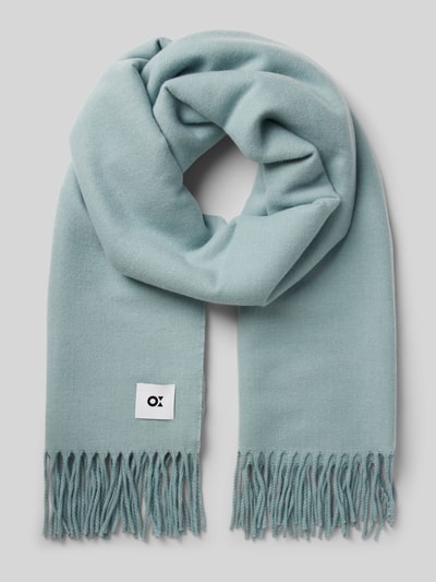 Peek & Cloppenburg OPUSSchal mit Label-Patch Modell 'Atopa' in eisblau Black Friday Preise